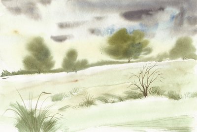 Paesaggio sereno ad acquerello da Santhosh ch