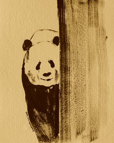 Panda timido che fa capolino da Santhosh ch