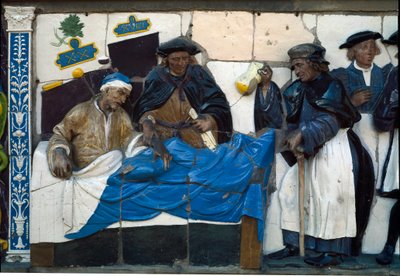 Le Sette Opere di Misericordia, assistenza ai malati e agli infermi da Santi (attr.to) Buglioni
