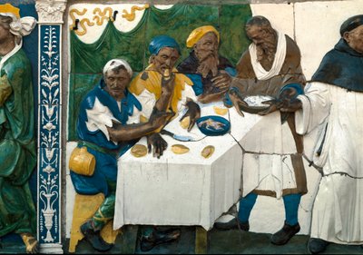 Le Sette Opere di Misericordia, dare da mangiare agli affamati da Santi Buglioni