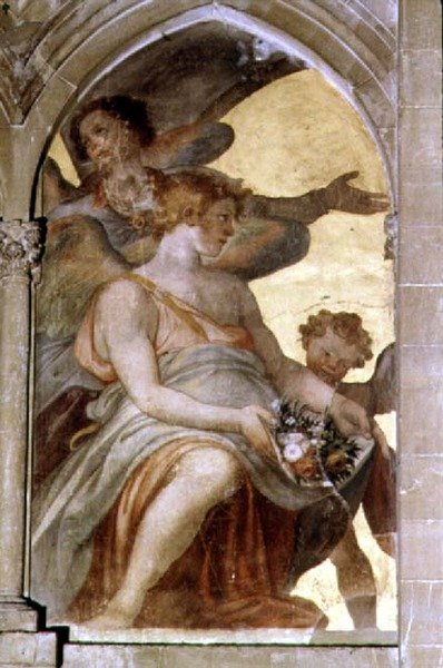 Angeli musicali in un chiostro trompe l