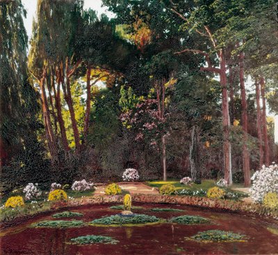 Art Nouveau "Il Giardino" (Arbucies). Dipinto di Santiago Rusinol y Prats (1861-1931) Fine XIX secolo. El Vendrell. Casa-Museo Pau Casals. da Santiago Rusinol i Prats