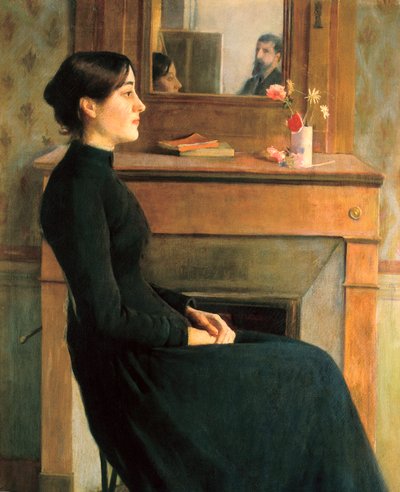 Ritratto di una donna, dipinto di Santiago Rusiñol y Prats da Santiago Rusinol i Prats