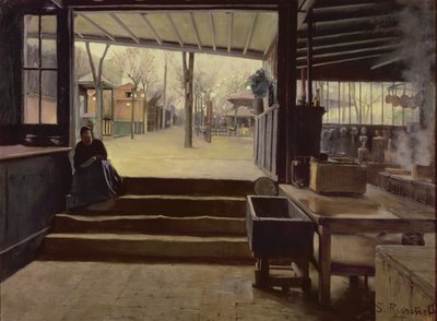 La cucina o il laboratorio del Moulin de la Galette, Parigi da Santiago Rusinol i Prats