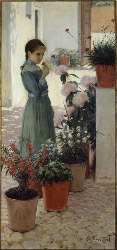 Fiori. La ragazza con il garofano da Santiago Rusiñol