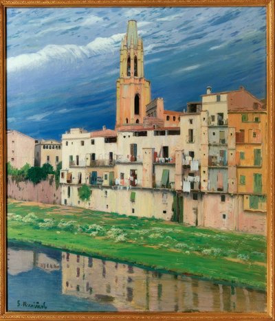 Il fiume Onyar a Girona da Santiago Rusiñol