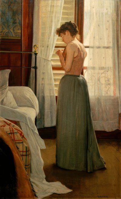 Interno con donna da Santiago Rusiñol