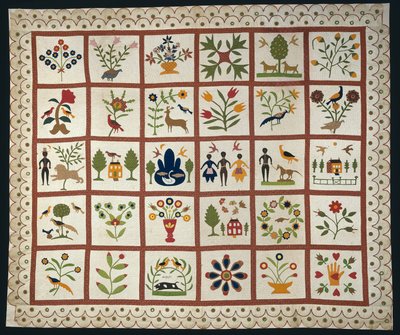 Coperta da letto conosciuta come Album Quilt da Sarah Ann Wilson