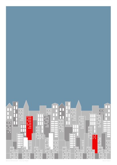 City Fizz Night, 2014 (stampa grafica giclée) da Sarah Evans