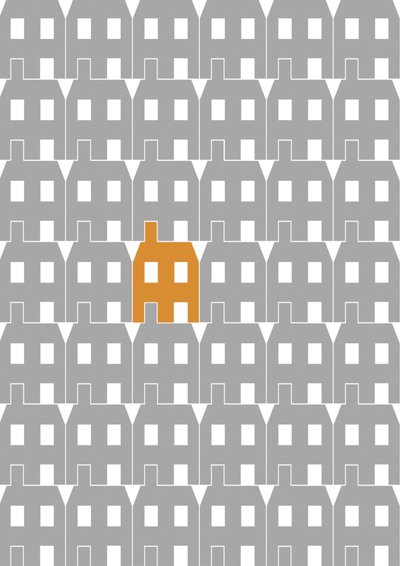 Casa di carta grigia_grande, 2020 (digitale) da Sarah Evans