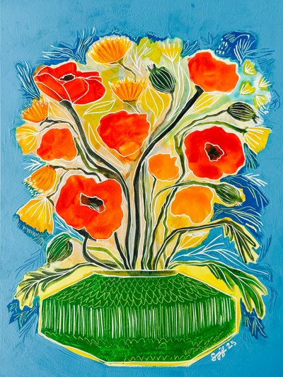 Bouquet di papaveri dai colori vivaci da Sarah Fitzgerald