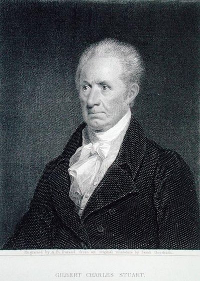 Gilbert Charles Stuart (1755-1828), inciso da Asher Brown Durand (1796-1886) da un miniatura originale da Sarah Goodridge