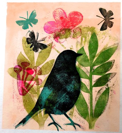 Uccello e farfalla, 2019 da Sarah Thompson Engels
