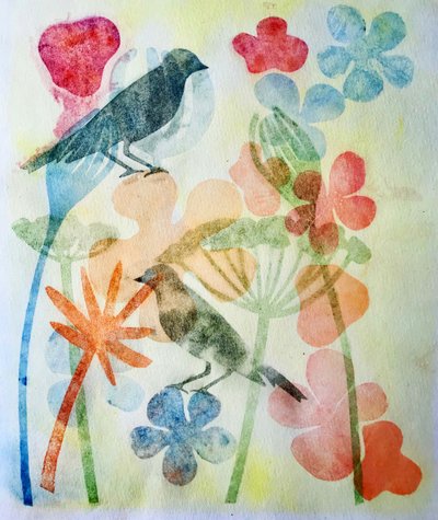 Due Uccelli e Fiori da Sarah Thompson Engels