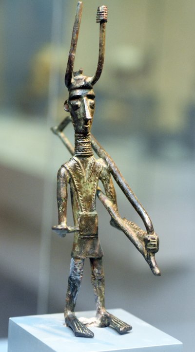 Figurina di bronzo di un guerriero, c.1800-1200 a.C. da Sardinia Nuragic Civilization