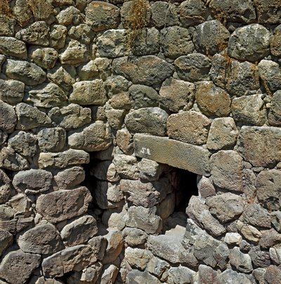 Cultura nuragica (nuraghi) sarda: rovine della città nuragica del sito megalitico di Su Nuraxi: la torre reale. 1100-1050 a.C. Barumini, Sardegna, Italia da Sardinia Nuragic Civilization