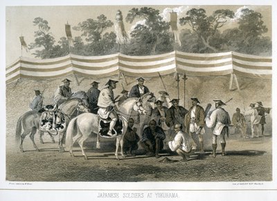 Soldati giapponesi a Yukuhama, Giappone, c1845 da Sarony and Co