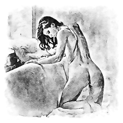 Donna nuda sul divano da SaskiaBJ
