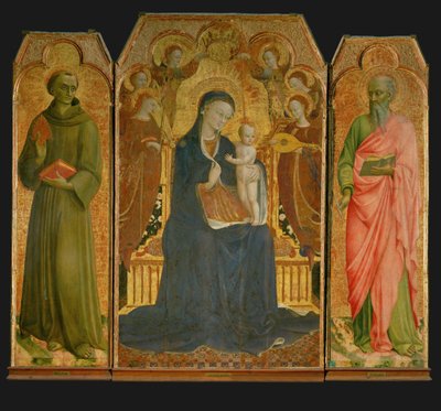 Polittico. Al centro: Madonna con bambino circondata ... da Sassetta (c.1392 1450)