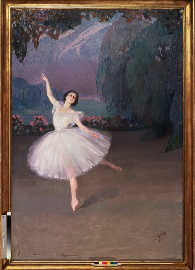 La ballerina Tamara Karsavina (1885-1978) in Sylphide (per il balletto Sylphide) da Savelij Abramovich Sorin