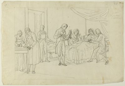 Scena di malattia a letto da Saverio della Gatta