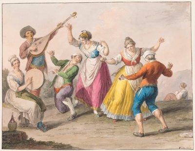 Acquerello; Ballerini di Tarantella da Saverio della Gatta