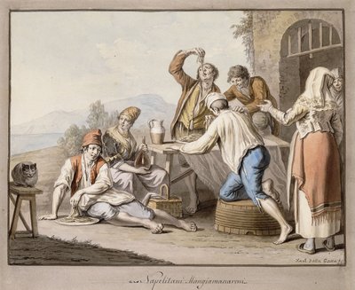 Napoletani che Mangiano Maccheroni; Napolitani Mangia maccaroni da Saviero Xavier della Gatta