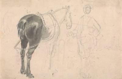 Cavallo da fattoria tenuto da un ragazzo di stalla da Sawrey Gilpin