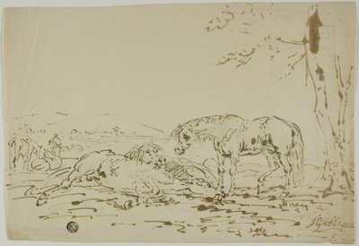 Paesaggio con cavalli in primo piano da Sawrey Gilpin