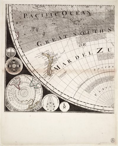 Nuova e corretta mappa del mondo (sezione), c.1774 da Sayer & Bennett