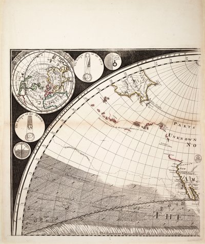 Una nuova e corretta mappa del mondo (sezione), c.1774 da Sayer & Bennett