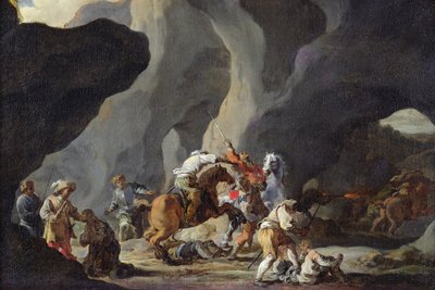 Attacco dei viaggiatori, c.1634-37 da Sébastien Bourdon