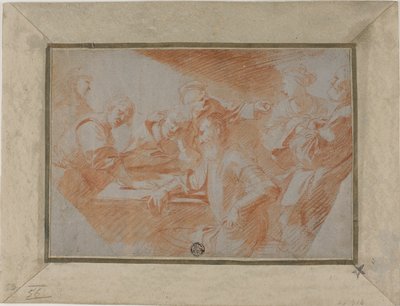 Gruppo di figure intorno alla tavola da Sébastien Bourdon