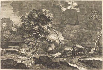 Paesaggio con carrettiere spaventato da Sébastien Bourdon