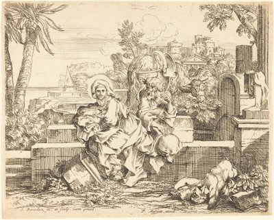 Riposo durante la fuga in Egitto da Sébastien Bourdon