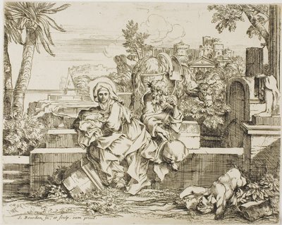 Riposo durante la fuga in Egitto da Sébastien Bourdon