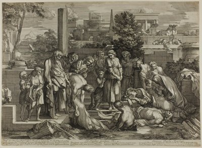 Seppellire i morti, da Le opere di misericordia da Sébastien Bourdon