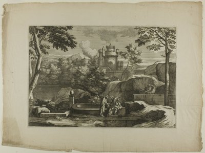 Veduta di una città (Cristo con il Buon Samaritano al pozzo) da Sébastien Bourdon