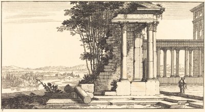 Paesaggio con rovine classiche da Sébastien  Le Clerc I