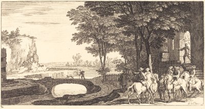 Paesaggio con Cavalieri e Ponte da Sébastien  Le Clerc I