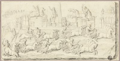 Corsa di carri romani (dopo un bassorilievo antico) da Sébastien Le Clerc the Younger