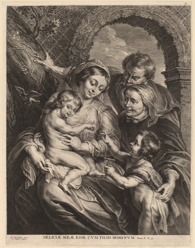 La Sacra Famiglia con il cardellino da Schelte Adams Bolswert after Sir Peter Paul Rubens