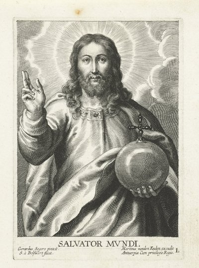 Cristo come Salvator Mundi da Schelte Adamsz. Bolswert