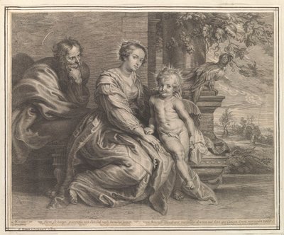 Sacra Famiglia con pappagallo da Schelte Adamsz. Bolswert