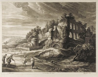 Paesaggio con le grandi rovine, da I piccoli paesaggi da Schelte Adamsz. Bolswert