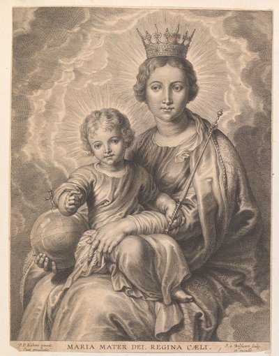 Maria con bambino e globo da Schelte Adamsz. Bolswert