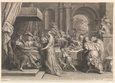 Salomè mostra la testa di Giovanni Battista a Erode da Schelte Adamsz. Bolswert