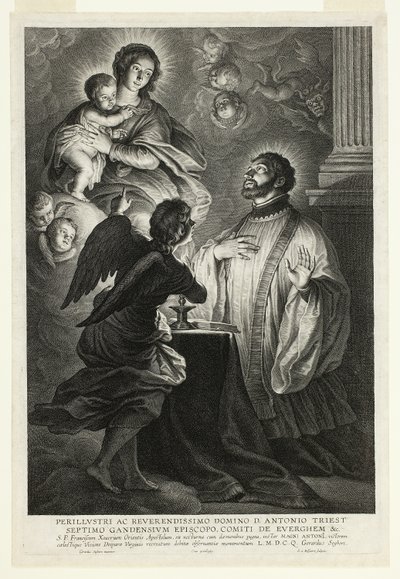 La Vergine e il Bambino che appaiono a San Francesco Saverio da Schelte Adamsz. Bolswert