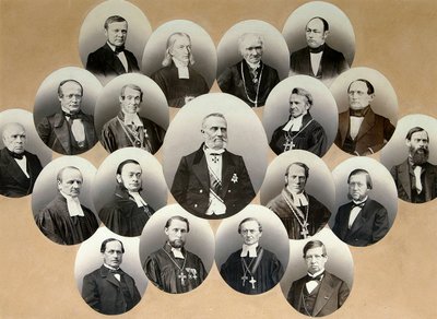 Gruppo di ritratti dei rappresentanti della chiesa cattolica a Mosca, 1860s da Scherer Nabholz and Co