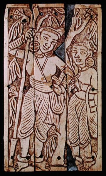 Rilievo raffigurante due donne sotto un albero di asoka, da Begram, II-III secolo d.C. da School Afghan